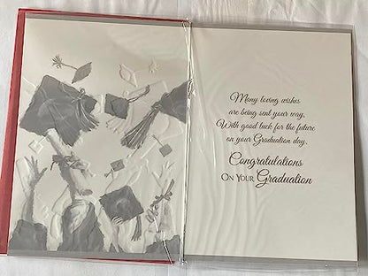 Congratulations To A Wonderful Nephew On Your Graduation Card Congratulations Graduated Well Done Graduates/Hats/Scrolls Foil Detail(PH39798A)