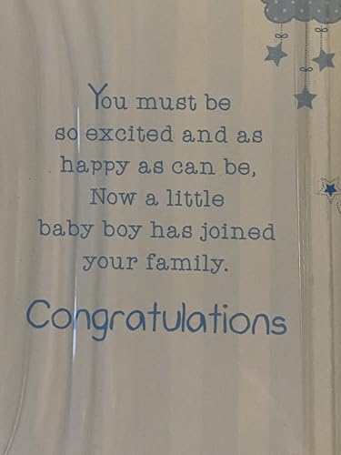 Special Wishes On The Birth Of Your Gorgeous Baby Brother New Baby Boy Born Card Blue/Green/Silver/Yellow Words/Spots/Bunting Glitter/Foil Detail(PH41080A)