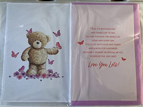 To A Special Mummy From Your Little Girl Mother's Day Mothers Day Card Teddy/Rainbow/Words 3D/Glitter/Foil Detail(PRELUDE47683)