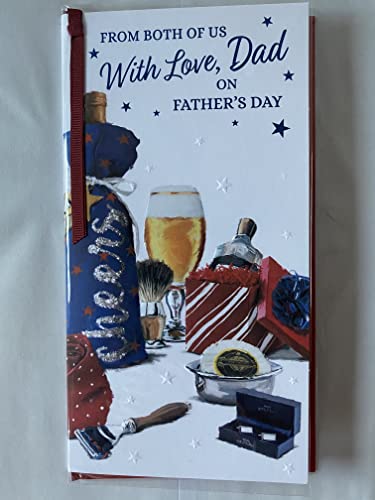 From Both Of Us With Love Dad On Father's Day Fathers Day Card Beer/Gifts Ribbon/Foil Detail(PRELUDE48133)