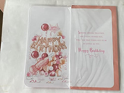 You've Always Been Like A Mum to Me Happy Birthday Card Balloons/Champagne 3D/Glitter/Foil Detail(PRELUDE48181)