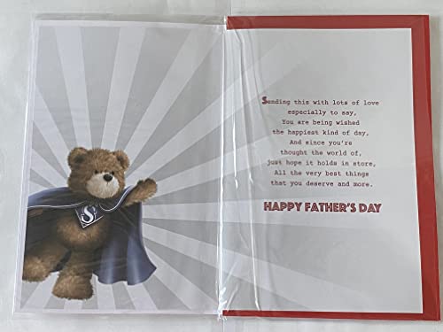 To A Special Grandad On Father's Day Have A Super Awesome Fantastic Day! Fathers Day Card Super Hero Teddy 3D/Foil Detail(PRELUDE47247)