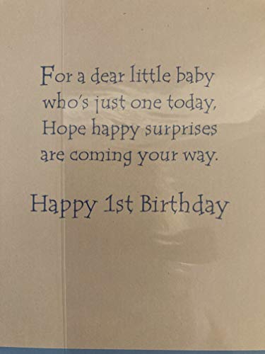 Grandson's 1st Birthday Grandson 1 One First 1st Birthday Card Lion/Balloons Foil Detail(SS31170A)