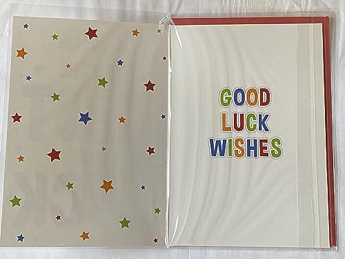 Wishing You The Best Of Luck Good Luck Card Open Generic Multi Words/Stars Foil Detail(PH43459-1A)