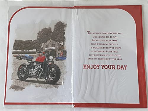 To A Wonderful Grandad Wishing You A Happy Father's Day Fathers Day Card Motorbike Ribbon/Foil Detail(PRELUDE48141)