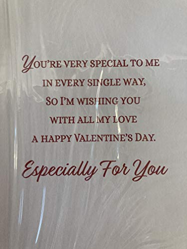 to My Lovely Wife On Valentine's Day You Have My Heart Valentines Day Card Teddy Holding Big Red Heart Ribbon/Foil Detail (PRELUDE46680)