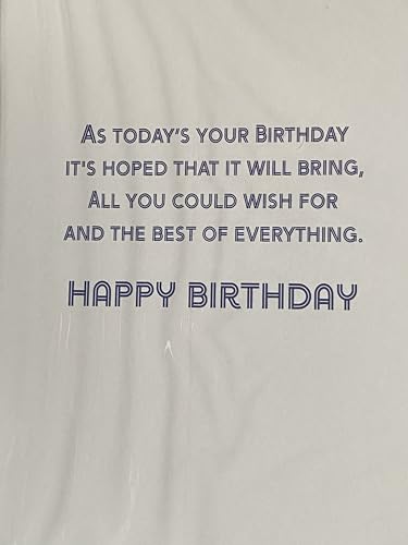 Boys Male Age 17 17th Seventeen Seventeenth 17 Today Wishing You The Best Birthday Ever Birthday Card White-Gold/Blue/Red Words/Stars Foil Detail(PH48393E)