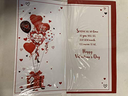 To The Amazing Woman In My Life Happy Valentine's Day Valentines Day Card Present/Heart Balloons/Words 3D/Foil Detail (PRELUDE46681)