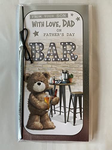 From Your Son With Love Dad On Father's Day Fathers Day Card Teddy/Bar String/Foil Detail(PRELUDE48129)