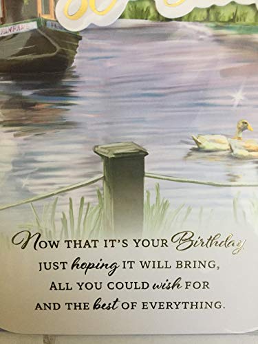 To A Special Dad On Your 80th Birthday Card Age 80 Eighty Water Scene/Barge 3D/Foil Detail(PRELUDE45519)