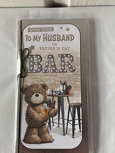 With Love To My Husband On Father's Day Fathers Day Card Teddy/Bar String/Foil Detail(PRELUDE48129)