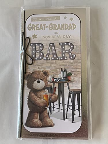 To A Special Great-Grandad On Father's Day Fathers Day Card Teddy/Bar String/Foil Detail(PRELUDE48129)