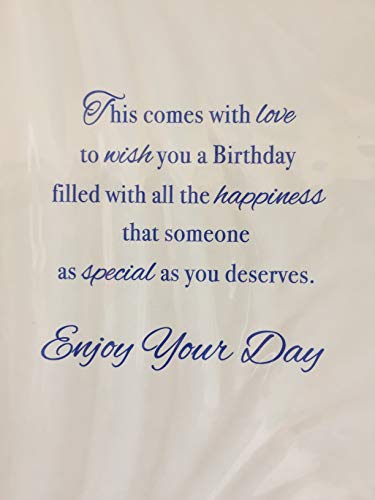 Happy Birthday To A Special Grandson Birthday Card Blue/White Car/Water Scene Foil Detail(NC-VA128A)