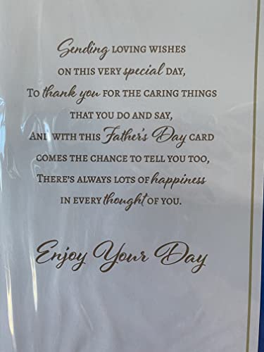 To A Wonderful Step-Dad With Love Happy Father's Day Fathers Day Card Village/Houses/Bridge/Words 3D/Foil Detail(PRELUDE47243)