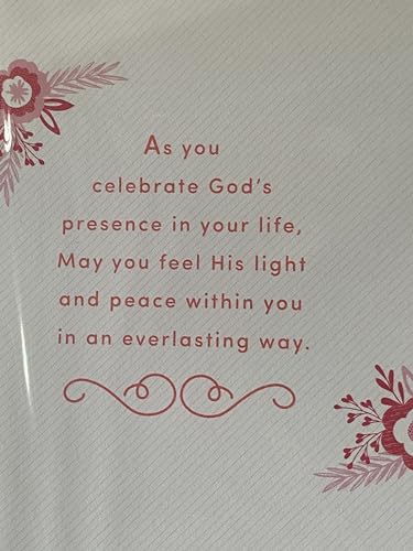 Girls/Female/Ladies Special Wishes Just To Say Congratulations On Your Confirmation Day Confirmation Card Open Confirmed White-Pink Words/Flowers Foil Detail(KI48812E)