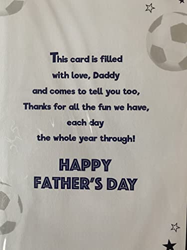 From Your Little Boy Daddy With Love On Father's Day Fathers Day Card Teddies/Big Blue Present/Big Football 3D/Foil Detail(PRELUDE48137)