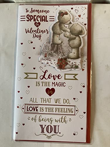 To Someone Special On Valentine's Day Valentines Day Card Teddies Kissing/Hearts/Words 3D/Foil Detail (PRELUDE43036)