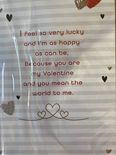 To My Gorgeous Partner Happy Valentine's Day Valentines Day Card Red/Gold Hearts/Words/Stripes 3D/Foil Detail (PRELUDE47553)