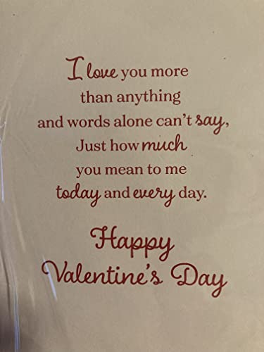 Happy Valentine's Day To My Wonderful Fiancee With Love Valentine's Day Valentines Day Card White/Red Hearts/Spots 3D/Glitter/Foil Detail (PRELUDE45312)