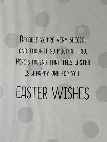 To A Very Special Friend Wishing You A Happy Easter Card Teddy/Big Yellow Easter Egg/Rabbit/Chick/Spots Foil Detail(PH47781E)