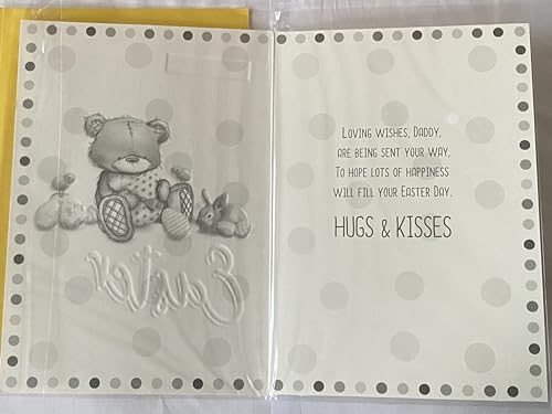 With Love To You Daddy Easter Wishes Easter Card Teddy/Easter Eggs/Rabbit/Chicks/Spots Foil Detail(PH47781A)