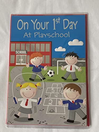 On Your 1st Day At Playschool Good Luck Card First Play School Playground Foil Detail(PH34448A)