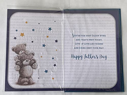 To The World's No.1 Daddy On Father's Day You're So Special Awesome Great The Best Ever! Fathers Day Card Teddies/Words/Stripes/Stars Foil Detail(KI48122)