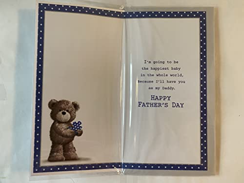 With Love From The Bump On Father's Day Love You To Pieces Father's Fathers Day Card Grey-Teddy/Blue+Silver Words/Stars 3D/Foil Detail(PRELUDE48130)