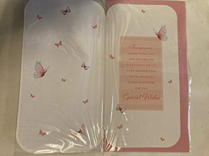 From Both Of Us Mum Happy Mother's Day Mothers Day Card Silver/Pink Butterflies/Words 3D/Foil Detail(PRELUDE43240)