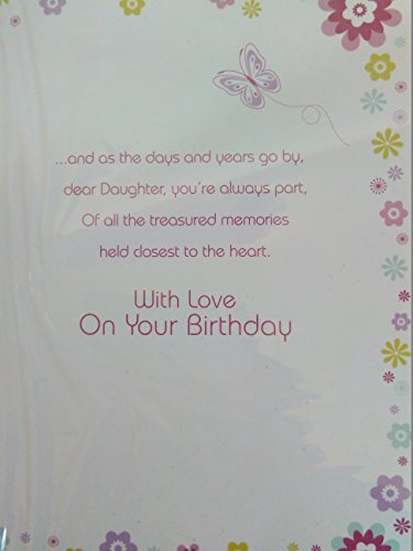 You're 18 Today Daughter Happy Birthday Card Age 18 18th Eighteen Larger Size Card Multi Flowers 3D/Glitter/Foil Detail(PRELUDE35424)