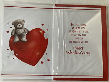 To My Amazing Boyfriend With Love On Valentine's Day Valentines Day Card Teddy Sat On Large Red Heart 3D/Foil Detail (PRELUDE47548)