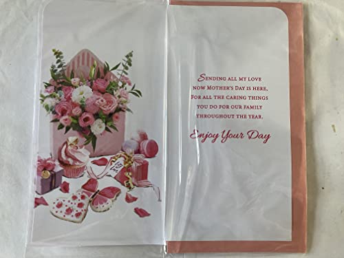 With Love To My Wonderful Wife On Mother's Day Mothers Day Card Pink+White Flowers/Presents 3D/Glitter/Foil Detail(PRELUDE47678)