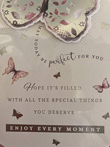 From Both Of Us Mum Happy Mother's Day Mothers Day Card Silver/Pink Butterflies/Words 3D/Foil Detail(PRELUDE43240)