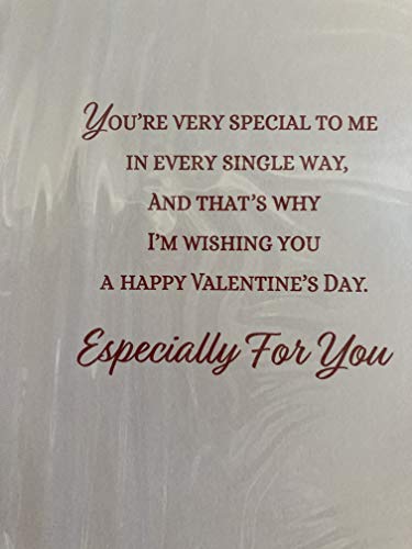 to My Girlfriend On Valentine's Day You Have My Heart Valentines Day Card Teddy Holding Big Red Heart Ribbon/Foil Detail (PRELUDE46680)