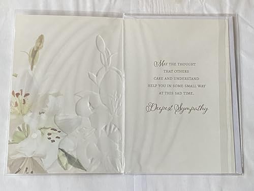 Deepest Sympathy On The Loss of Your Grandma Sympathy Card Condolence White Lilies/Gold Words Foil Detail(NC-VA221E)