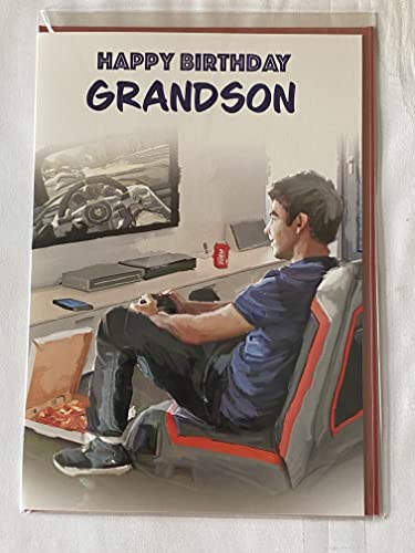 Happy Birthday Grandson Birthday Card Young Man Gamer Foil Detail(NC-VA133E)