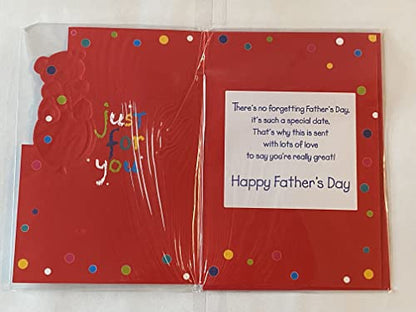 With Special Wishes On Your 1st Father's Day Have A Happy Day First Fathers Day Card Teddy/Red Balloon/Multi Words Foil Detail(KI36004)