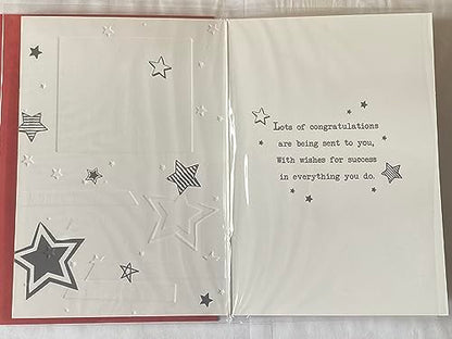 Sending Congratulations On Your Exam Results You're The Best You Did It! The Sky's The Limit Exams Card Well Done Passed Passing Pass Red/Silver/Black Stars/Red Square Foil Detail(PH48321E)