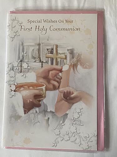 Girls/Female Special Wishes On Your First Holy Communion Card 1st Female Receiving Communion Foil Detail(PH43149E)