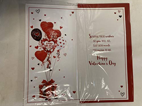 to My Girlfriend Happy Valentine's Day Valentines Day Card Present/Heart Balloons/Words 3D/Foil Detail (PRELUDE46681)