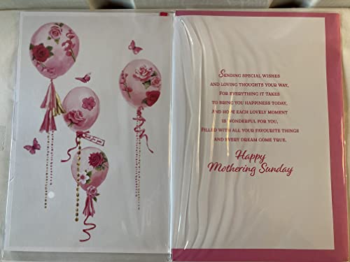 With Love On Mothering Sunday You're So Special Enjoy Every Moment Mother's Day Mothers Day Card Pink Balloons Ribbon/Foil Detail(PRELUDE47693)