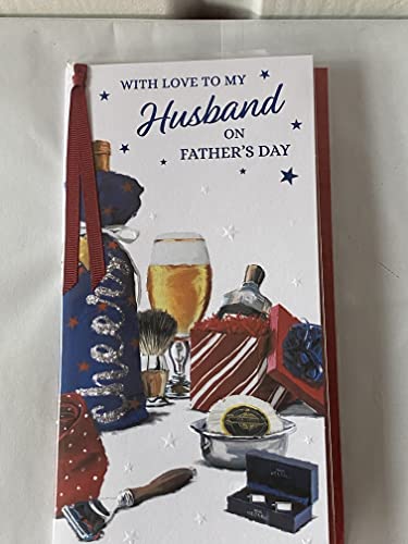 With Love To My Husband On Father's Day Fathers Day Card Beer/Gifts Ribbon/Foil Detail(PRELUDE48133)