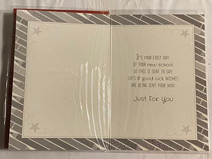 Good Luck To You On Your 1st Day At Your New School Good Luck Card First School Multi Pencils/Silver Words Foil Detail(PH41556A)