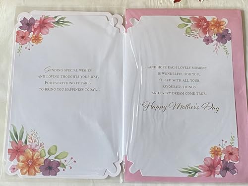 To A Wonderful Step-Mum On Mother's Day Especially For You Mothers Day Card Flowers/Gold Words String/Foil Detail(PRELUDE49808)