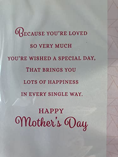 You've Always Been Like A Mum To Me Happy Mother's Day Have A Lovely Day Mothers Day Card Pink-Flowers/Butterflies/Words 3D/Glitter/Foil Detail(PRELUDE47681)