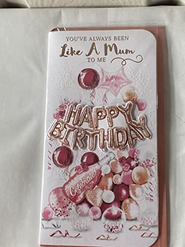 You've Always Been Like A Mum to Me Happy Birthday Card Balloons/Champagne 3D/Glitter/Foil Detail(PRELUDE48181)