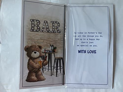 From Both Of Us With Love Dad On Father's Day Fathers Day Card Teddy/Bar String/Foil Detail(PRELUDE48129)