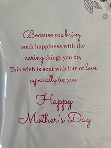 You've Always Been Like A Mum To Me Mother's Day Mothers Day Card White-Butterflies/Flowers/Pink Words 3D/Glitter/Foil Detail(PRELUDE47688)