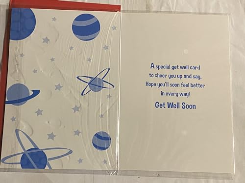 Boys Get Well Soon Card Boy Superhero/Blue Cape Foil Detail(PH43630A)