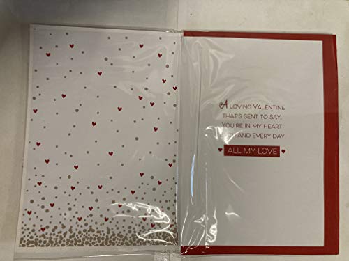 to The One I Love Have A Happy Valentine's Day Valentines Day Card White/Gold/Red Words/Hearts 3D/Glitter/Foil Detail (PRELUDE46679)